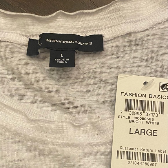 INC-White T shirt sides can be cinched-Size L-NWT - Picture 3 of 3